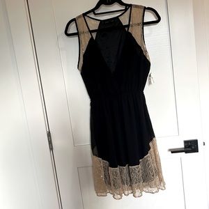 Black with cream lace dress